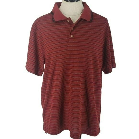 Junction West Men's Red Striped Polo Shirt Size‎ Large - Picture 1 of 7